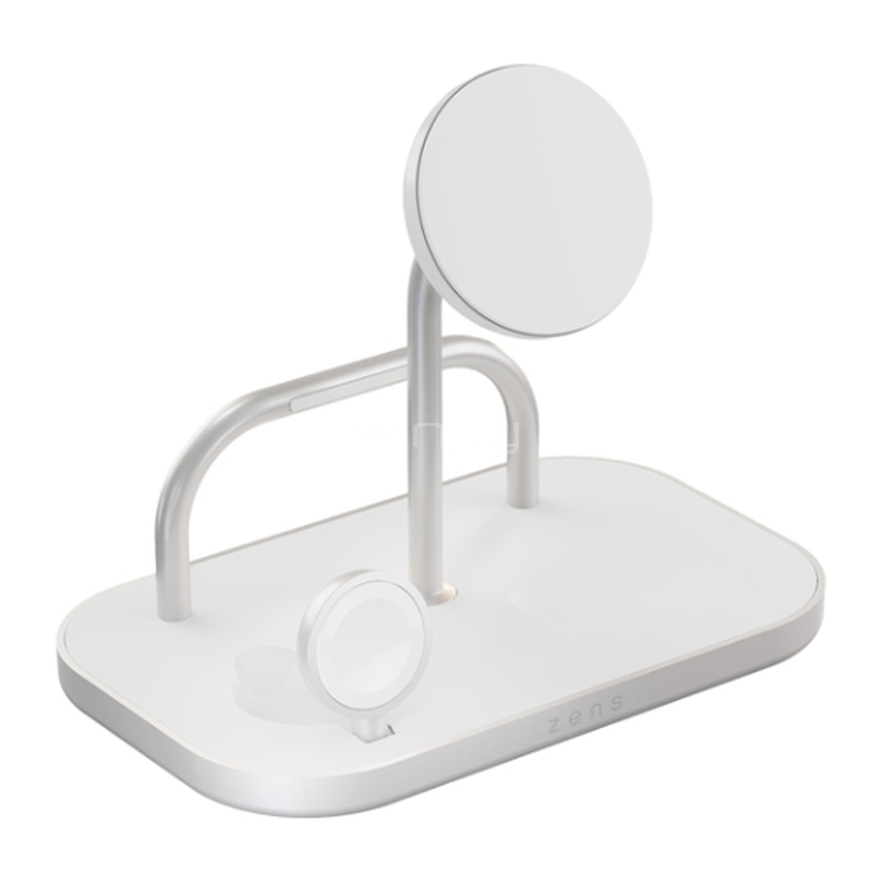 Cargador Inalámbrico 4 en 1 Zens (60W, MagSafe, Qi2, Blanco)