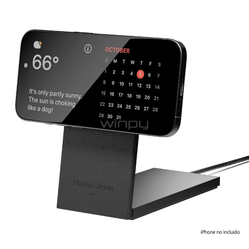 Cargador Inalámbrico 2 en 1 Native Union (15W, Ángulo Ajustable, USB-C, Qi2)
