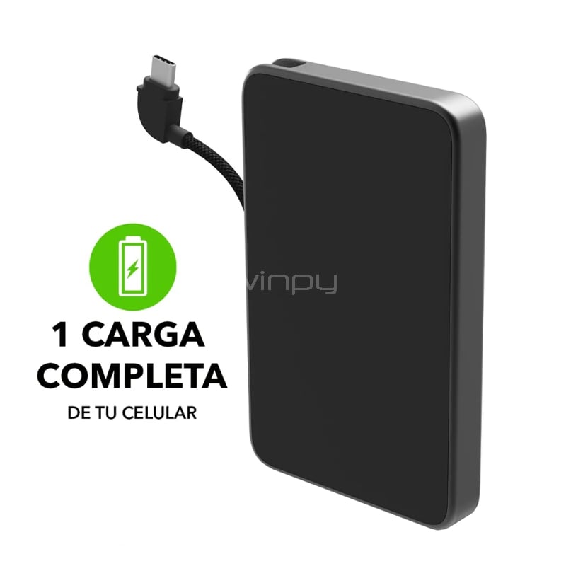 Batería Portátil Mophie Powerstation Plus Mini 5000mAh (USB-C 20 W, Carga Rápida, Negro)