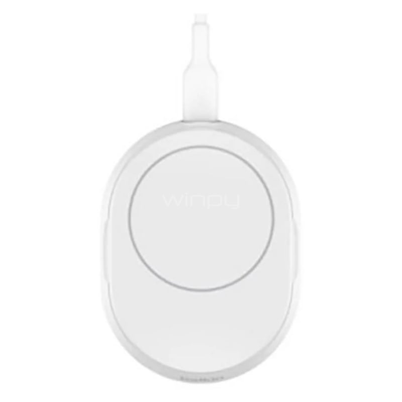 Cargador Inalámbrico 2 en 1 Belkin BoostCharge Pro (15W, Carga Rápida, Qi2, Blanco)