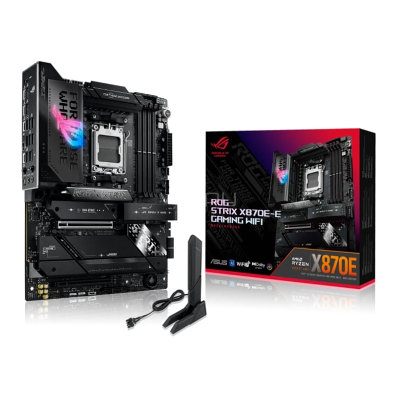 Placa Madre ASUS ROG STRIX X870E-E GAMING WIFI (AM5, 8000+MHz DDR5, M.2 x5, ATX)
