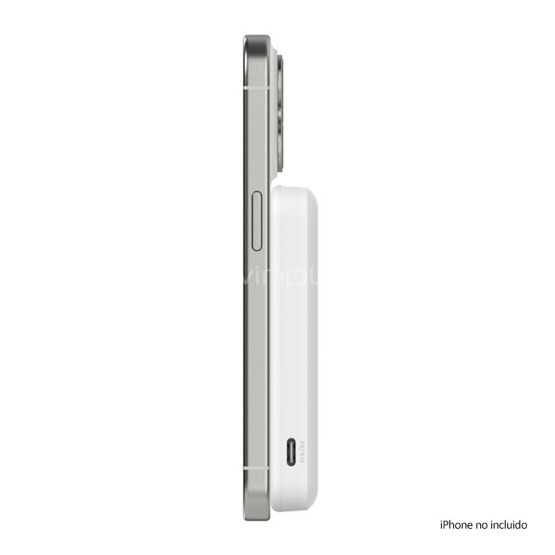 Batería Portátil Belkin BoostCharge Pro 5000 mAh (15W, Inalámbrica, Magnética, Qi2, Blanco)