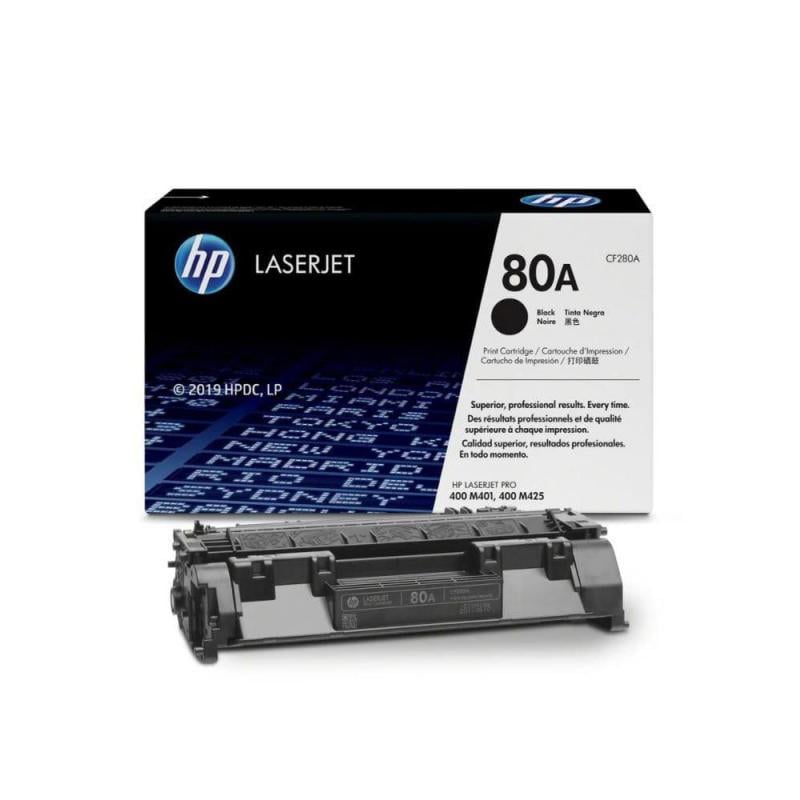 Cartucho original de tóner negro HP 80A LaserJet (CF280A)