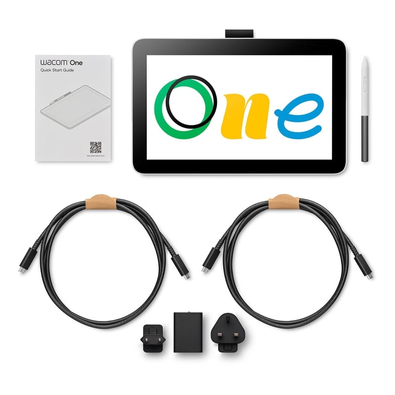 Tableta Digitalizadora Wacom One 12 (IPS LCD T&aacute;ctil, Full HD, USB-C, 99% sRGB, Blanco)