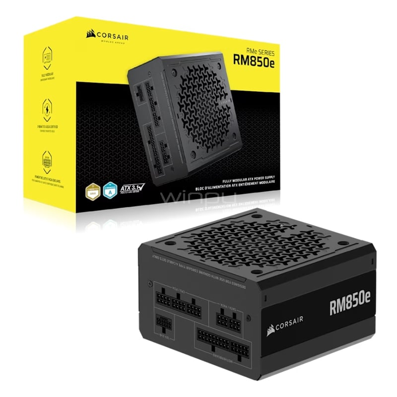 Fuente de Poder Corsair RM850e (Full Modular, Cybenetics Gold, ATX 3.1)