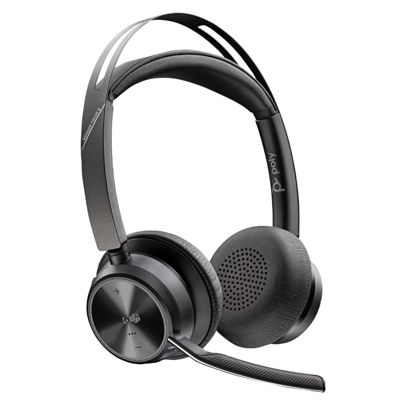 Audífonos Poly Voyager Focus 2 MS Teams (Bluetooth, USB-C/A, Base de Carga, Negro)
