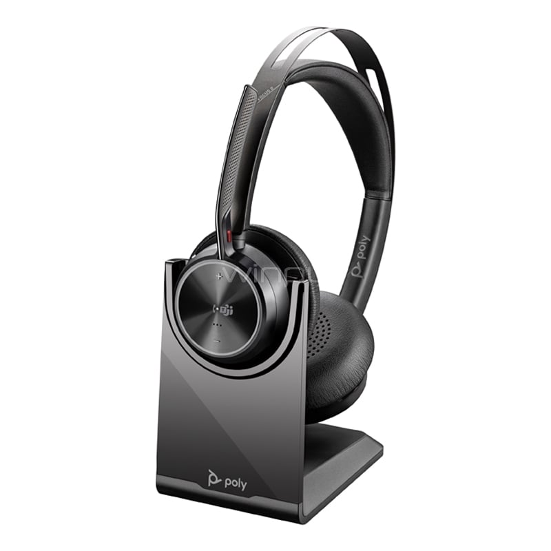 Audífonos Poly Voyager Focus 2 MS Teams (Bluetooth, USB-C/A, Base de Carga, Negro)