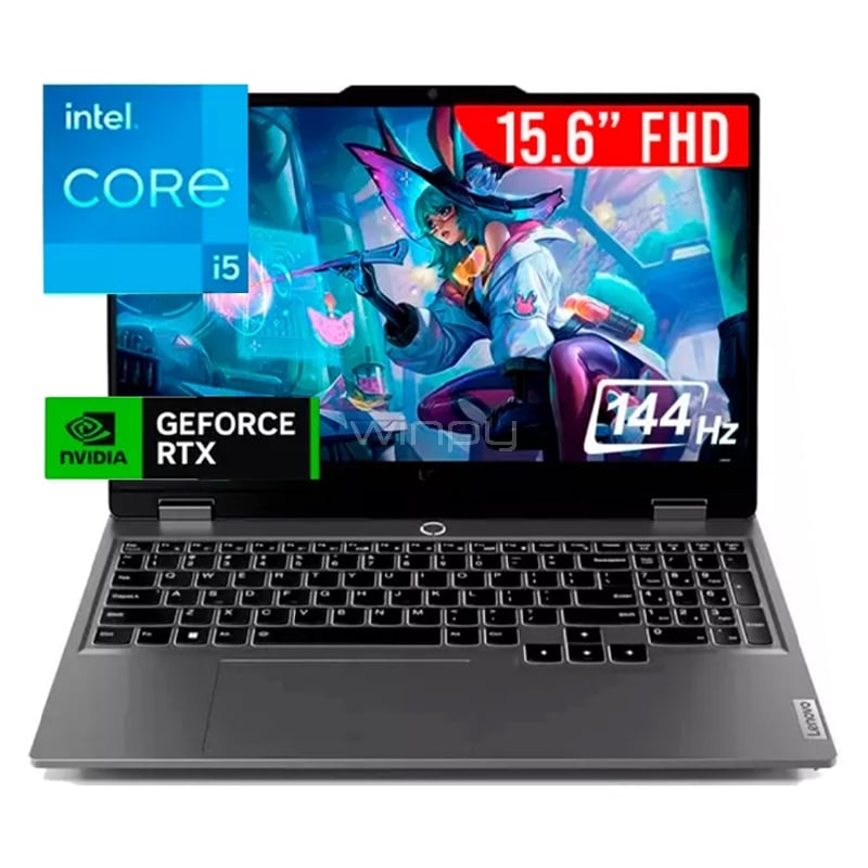 Notebook Gamer Lenovo LOQ de 15.6“ (i5-12450HX, RTX 3050, 12GB RAM, 512GB SSD, Win11)