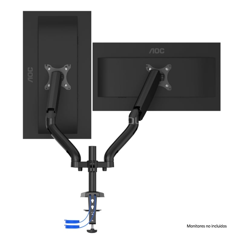 Soporte Doble para Monitores AOC Hasta 32“ (Resorte de gas, Hasta 9 kg, Negro)