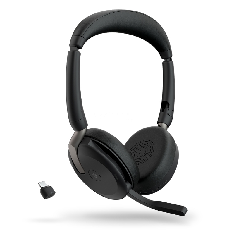 Audífonos Jabra Evolve2 65 Flex Link380c (ANC, Bluetooth/Dongle USB-C, Negro)