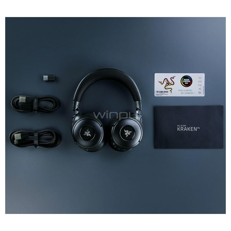 Audífonos Gamer Razer Kraken V4 X Chroma RGB (7.1, Bluetooth/ Dongle USB-C, Micrófono HyperClear, Negro)