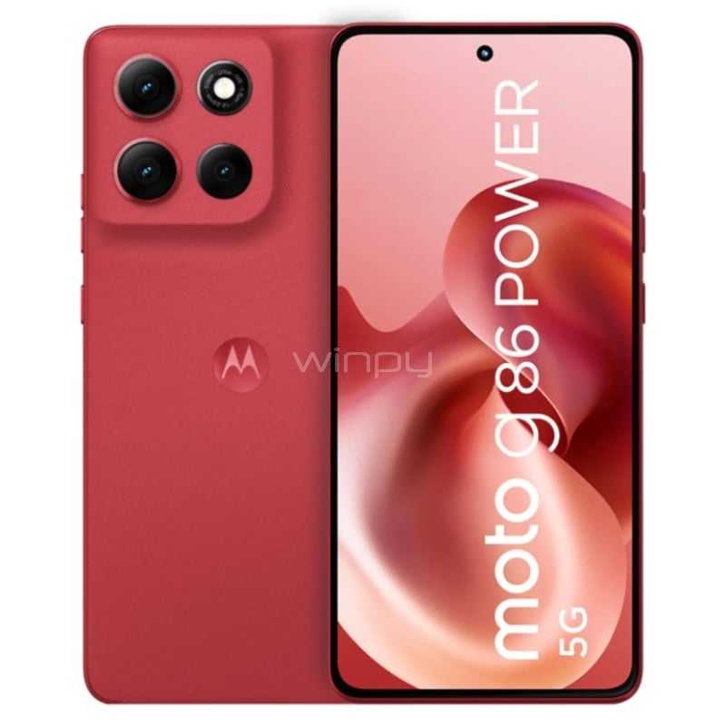 Celular Motorola Moto G86 5G de 6.7“ (OctaCore, 8GB RAM, 256GB Internos, Rojo)