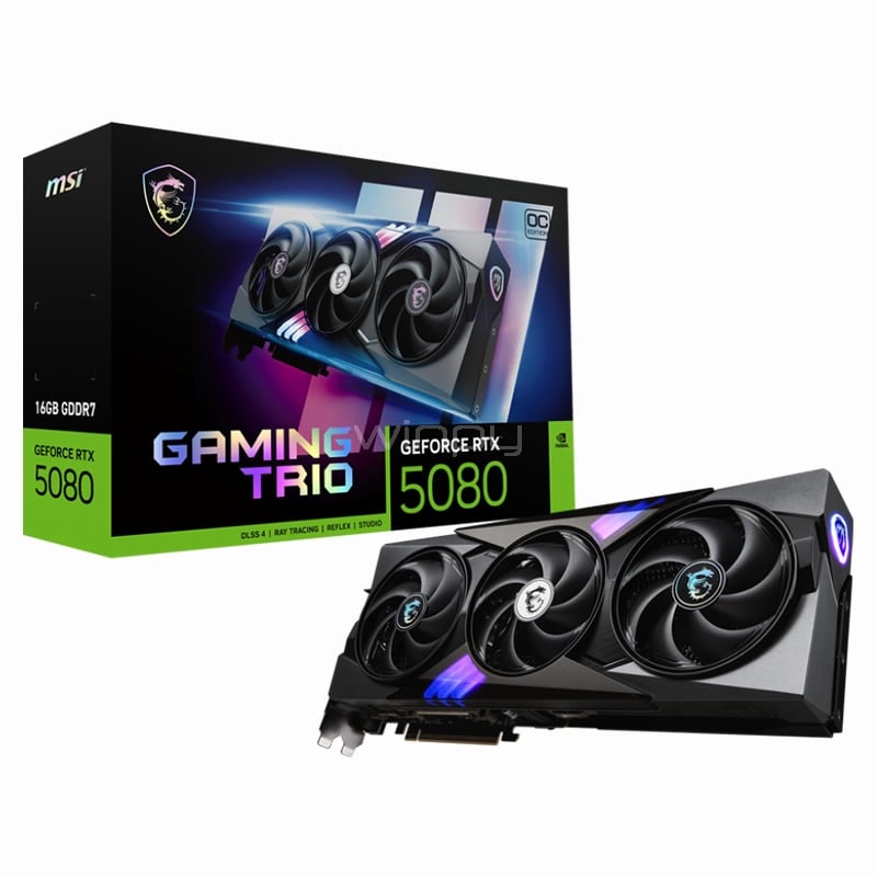 Tarjeta gráfica MSI GeForce RTX 5080 GAMING TRIO OC de 16GB GDDR7