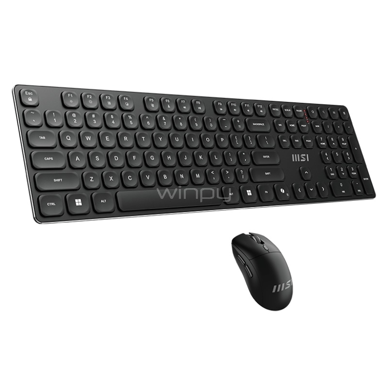 Kit de Teclado + Mouse MSI FORGE K210 inalámbricos (Dongle USB, Recargables, Perfil bajo)