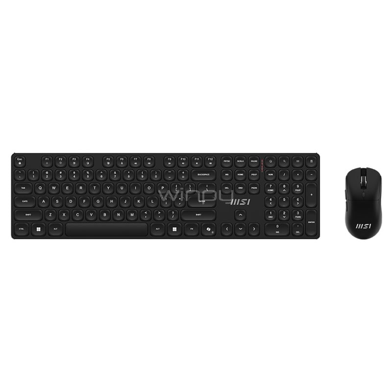 Kit de Teclado + Mouse MSI FORGE K210 inalámbricos (Dongle USB, Recargables, Perfil bajo)