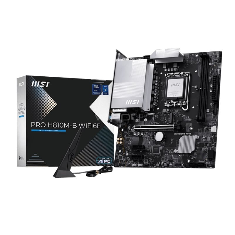 Placa madre MSI PRO H810M-B WIFI6E (LGA1851, DDR5, PCIe 5.0, Micro-ATX)