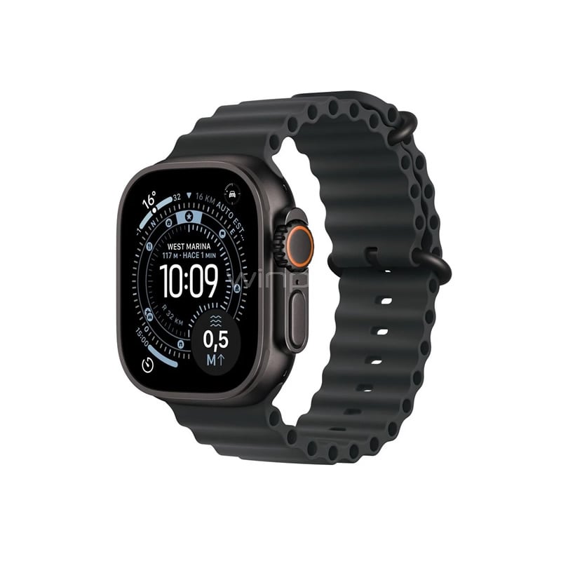 Smartwatch Apple Watch Ultra 3 de 49mm (GPS + Cellular, Titanio Negro, Black Ocean Band)