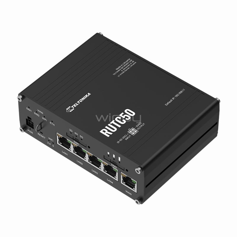 Router 5G Teltonika RUTC50 (Sub-6GHz, SA/NSA, 4x4 MIMO, LTE Cat 20)