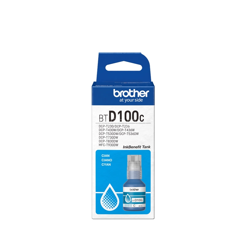 Botella de tinta Brother BTD100C Cian (48,8ml, Inyección de tinta)