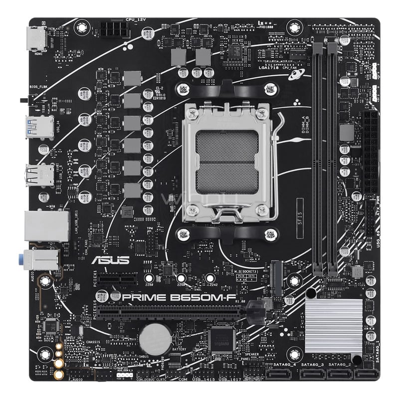 Placa madre ASUS PRIME B650M-F (AM5, DDR5, 1×M.2, HDMI, Micro-ATX)