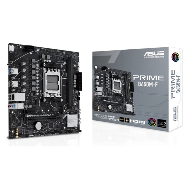 Placa madre ASUS PRIME B650M-F (AM5, DDR5, 1×M.2, HDMI, Micro-ATX)