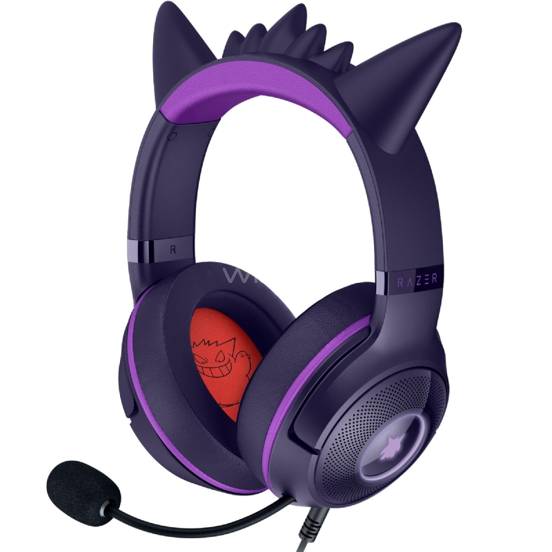 Auriculares Gamer Razer Kraken Kitty V2 Pokémon Gengar (USB, 40mm, RGB Chroma, sonido 7.1)