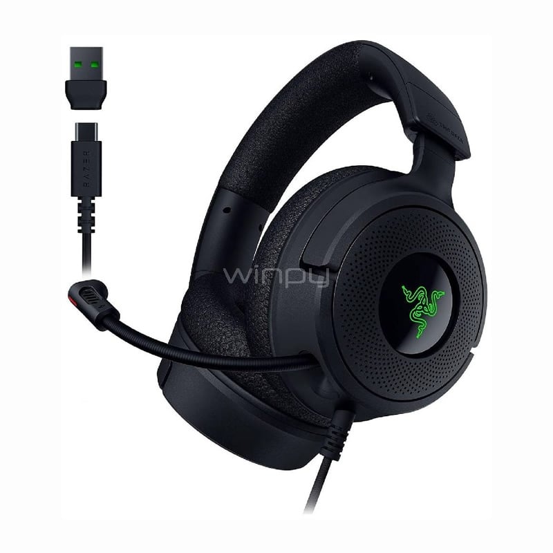 Audífonos Gamer Razer Kraken V4 X (USB, Sonido 7.1, Drivers TriForce de 40mm, Chroma RGB)