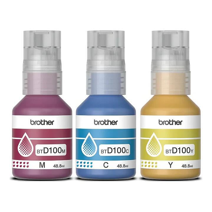 Pack de Tinta Brother BTD100CL3PK Colores (C, M, Y, Rendimiento 5000 págs)