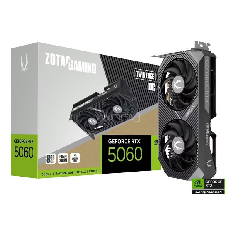 Tarjeta gráfica ZOTAC GeForce RTX 5060 Twin Edge OC de 8GB GDDR7