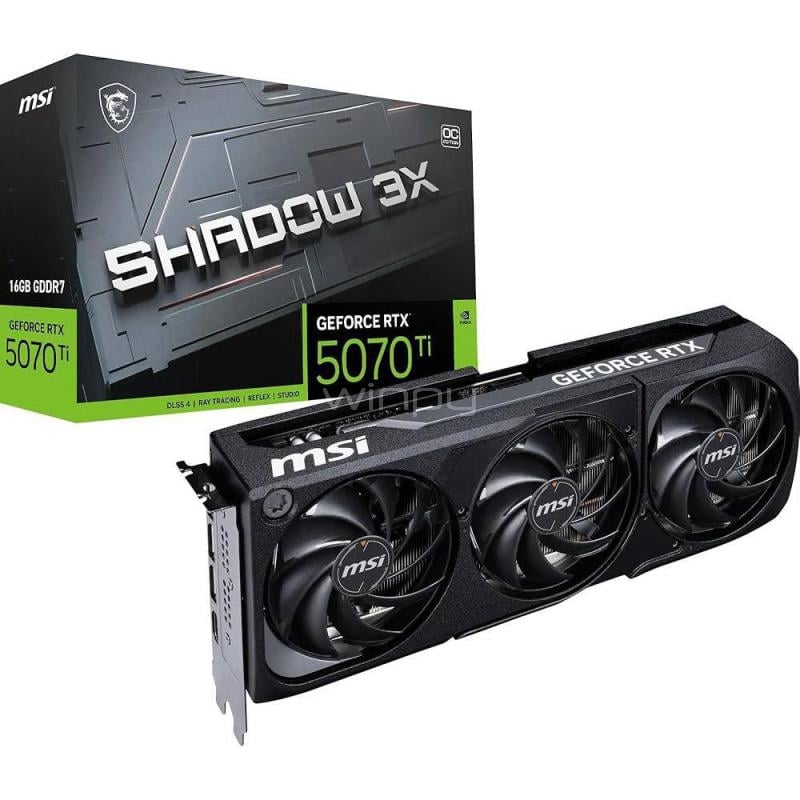 Tarjeta de Video MSI GeForce RTX 5070 Ti SHADOW 3X OC de 16GB