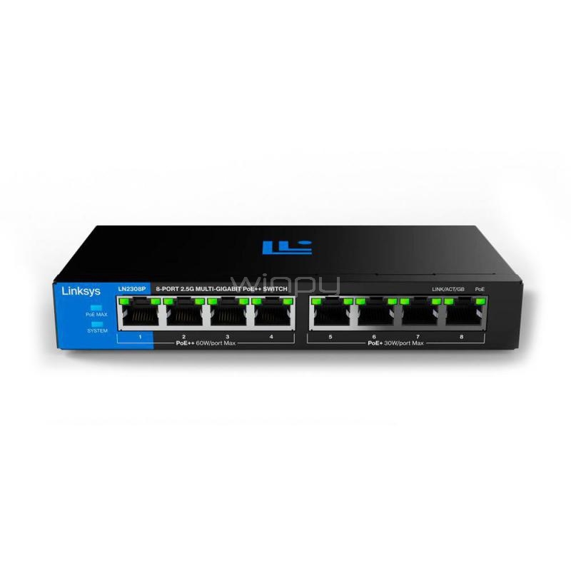 Switch Linksys LN2308 de 8 Puertos (2.5G Multigigabit, No Administrable)
