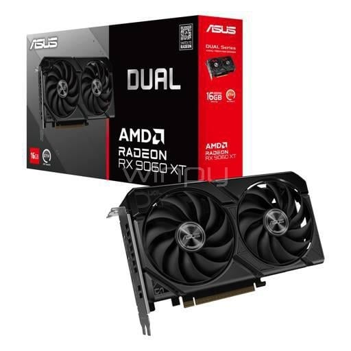 Tarjeta gráfica Dual Radeon RX 9060 XT OC de 16GB (GDDR6, Dual Fan)
