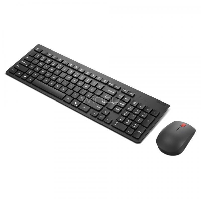Kit de Teclado y Mouse Lenovo Essential Wireless Combo (Español, Inalámbrico 2.4GHz, 1200DPI, Receptor Nano USB)