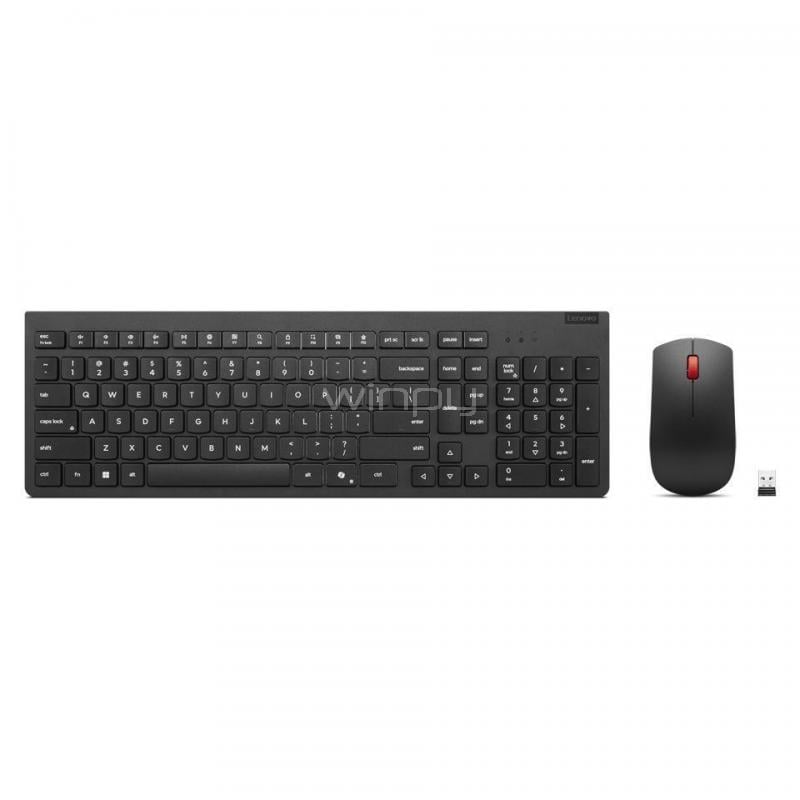 Kit de Teclado y Mouse Lenovo Essential Wireless Combo (Español, Inalámbrico 2.4GHz, 1200DPI, Receptor Nano USB)