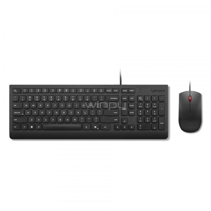 Kit de Teclado y Mouse Lenovo Essential Wired Combo (Espa&ntilde;ol, USB, 1600DPI, Resistente a derrames)