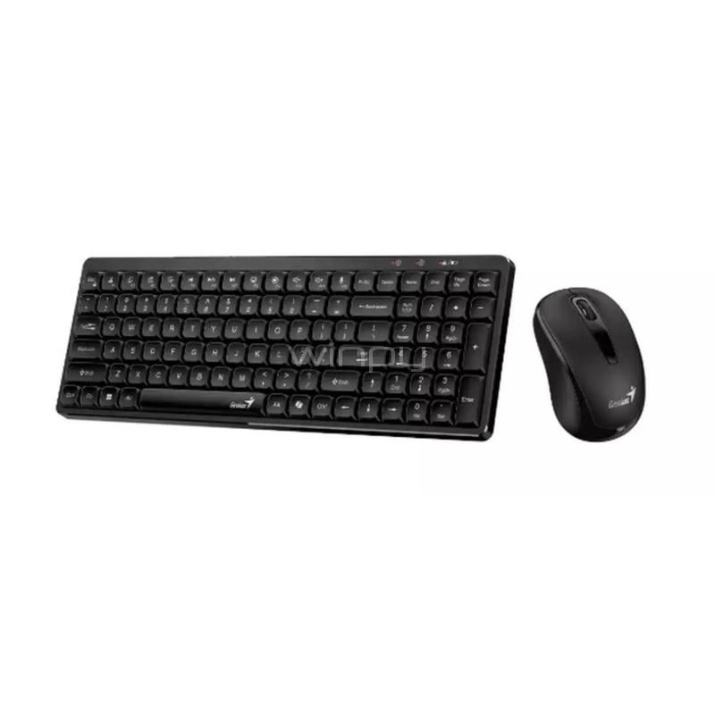 Kit Teclado y Mouse Genius LuxeMate Q8100 (Inalámbrico, Retro, Copilot, Negro)
