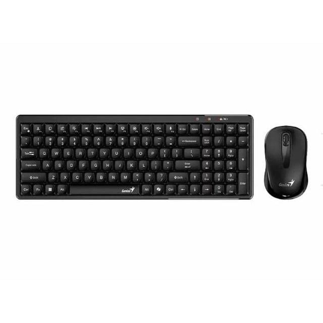 Kit Teclado y Mouse Genius LuxeMate Q8100 (Inalámbrico, Retro, Copilot, Negro)