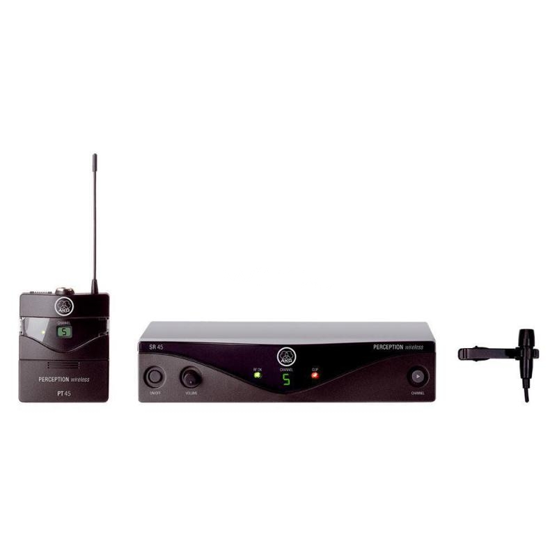 Set de Micr&oacute;fono Inal&aacute;mbrico AKG 45 de Banda-A (UHF, 8 Canales, SR45, PT45, CK99L)