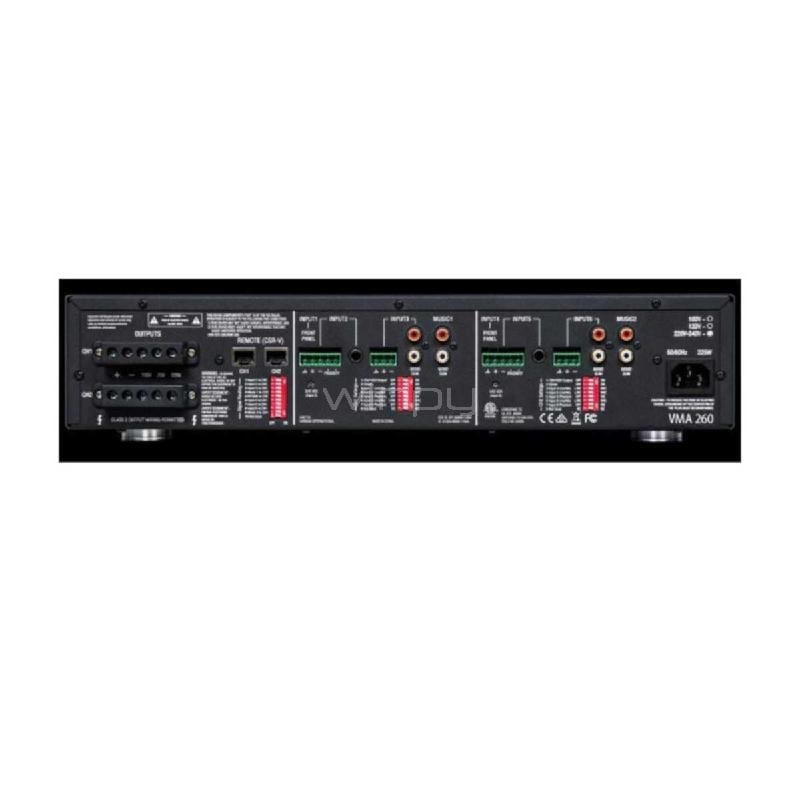 Amplificador Mezclador JBL VMA 260 (60W, 8 Entradas, 2 Salidas, USB/Bluetooth)