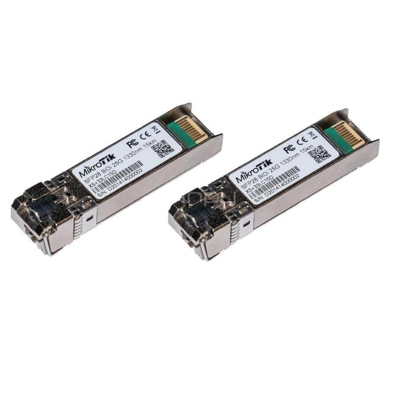Transceptor MikroTik XS+2733LC15D de 25G (LC, 1270nm/1330nm, hasta 15km)