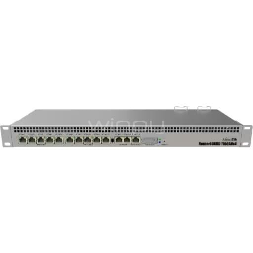 Router Mikrotik RB1100AHx4 de 13 puertos (Quad-Core 1.4GHz, 1GB RAM, RouterOS L6, Rack 1U)
