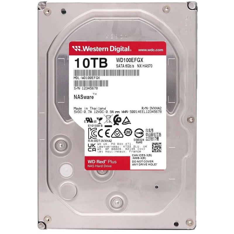 Disco Duro Western Digital Red Plus NAS de 10TB (3.5”, 7200rpm