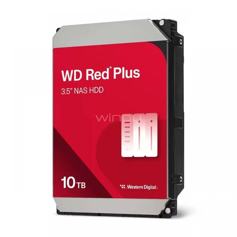 Disco Duro Western Digital Red Plus NAS de 10TB (3.5”, 7200rpm, SATA, 256MB de Caché)