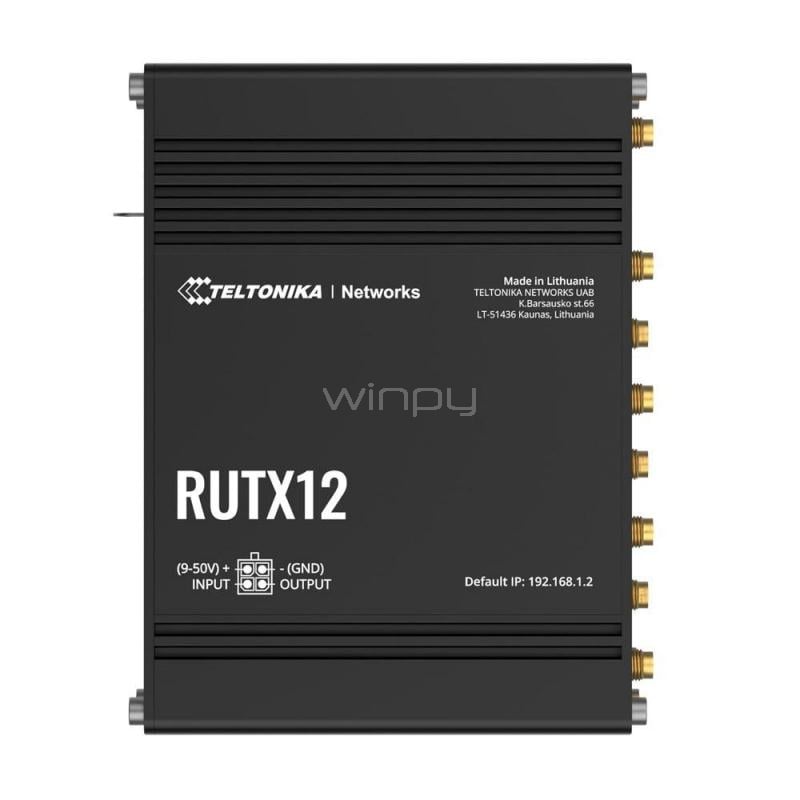 Router Celular Industrial Teltonika RUTX12 (LTE Cat 6, WiFi, Dual-SIM)