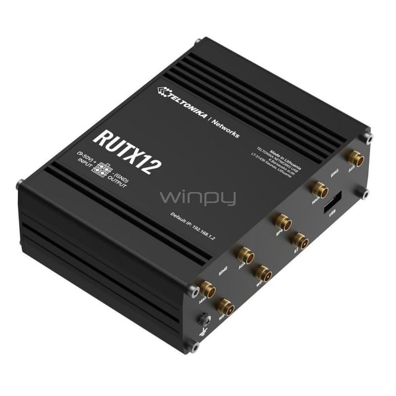 Router Celular Industrial Teltonika RUTX12 (LTE Cat 6, WiFi, Dual-SIM)