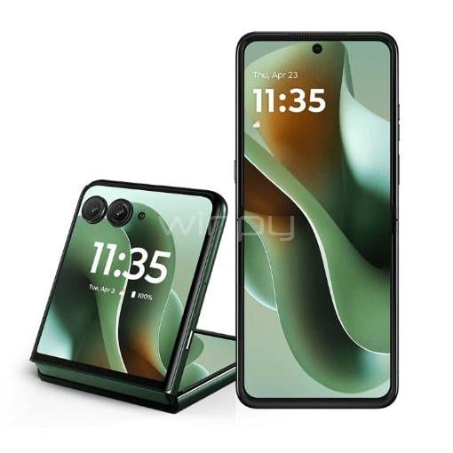 Smartphone Motorola Razr 50 Ultra de 6.9“ (Snapdragon, 16GB RAM, 1TB Internos, Android, Verde)