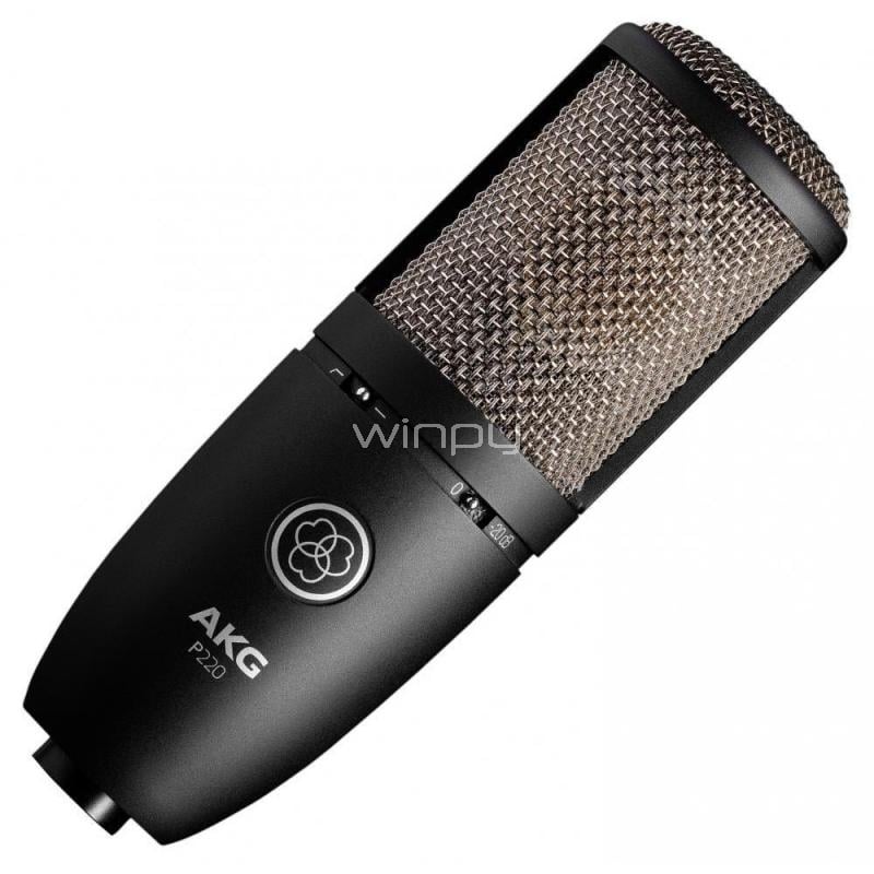 Micrófono AKG P220 (Cardioide, Metal, Negro)