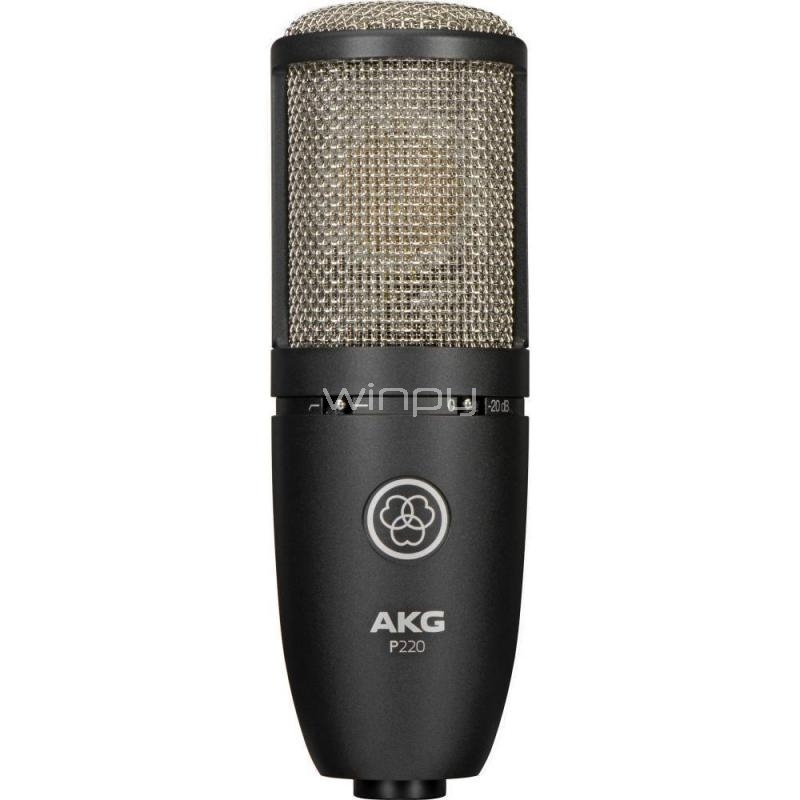Micrófono AKG P220 (Cardioide, Metal, Negro)