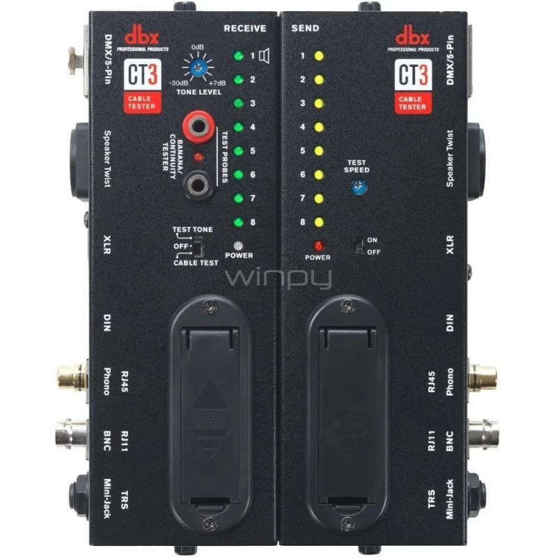 Tester de Cables Profesional dbx CT3 para Audio, Micrófono y Red