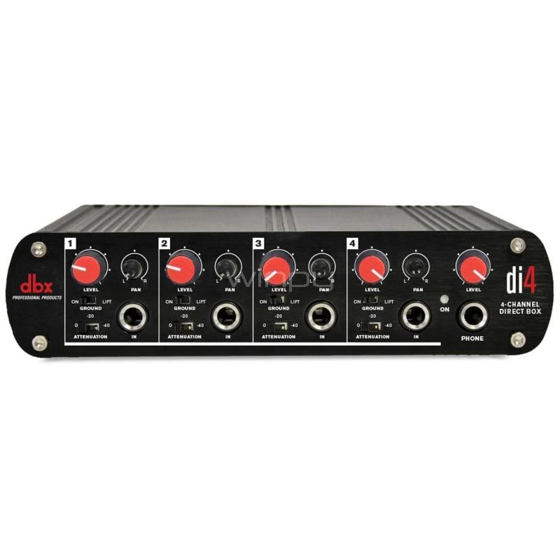 Caja Directa Activa dbx DI4 (4 Canales, Mezclador de Línea, Salidas XLR Balanceadas)